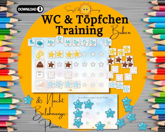 Produktbild von My Potty Calendar - Potty Training Made Easy - Motivational Reward System With Stickers & Certificate For Children - Diaper Free Without Stress - Playful Toilet Training Aid