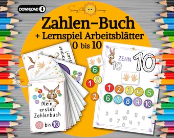 Zahlen lernen 0-10, Busy book, Lernen für unterwegs Zahl Frühförderung digitaler download, Zahlen tracing Kita Schule Vorschule Kindergarten
