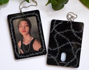 Portatarjetas fotográficas Kpop de alambre de púas