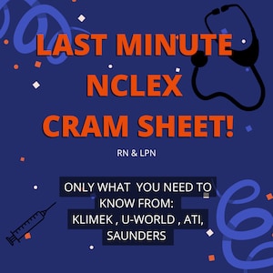 NCLEX Cram Sheet (Klimek + UWorld + More)