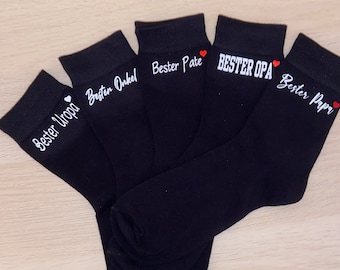 Personalisierte Socken / Socken mit Spruch / Socke bester Papa, Mama, Opa, Oma, Pate, Patin, Onkel, Tante / Individuelle Socken