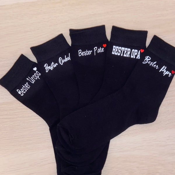 Personalisierte Socken / Socken mit Spruch / Socke bester Papa, Mama, Opa, Oma, Pate, Patin, Onkel, Tante / Individuelle Socken