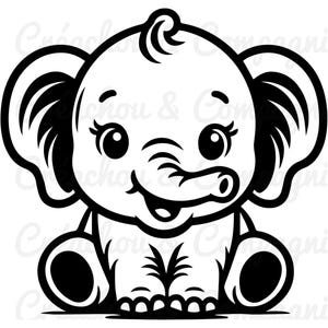 PNG SVG Fichier bundle Bébés éléphant, pour Cricut