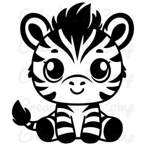 PNG SVG Fichier bundle Bébés Zébre, pour Cricut