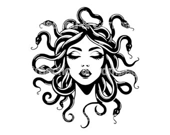 File PNG SVG Medusa, dea greca, per Cricut