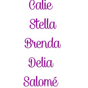 First name or short phrase in personalized fusible flex for clothing, fabric image 3