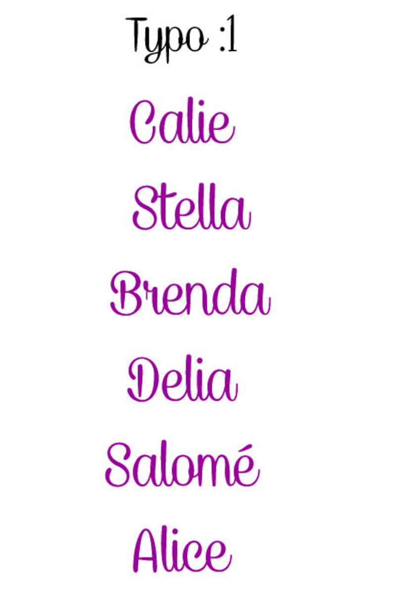 First name or short phrase in personalized fusible flex for clothing, fabric image 3