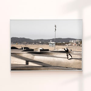 Venice Beach Print, Skate Park Druck, Skateboard Druck, Minimal Los Angeles Druck, Los Angeles Fotografie, Küstenkunst