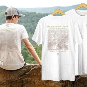 Uniseks T-shirt met topografische kaart van Polipoli-recreatiegebied