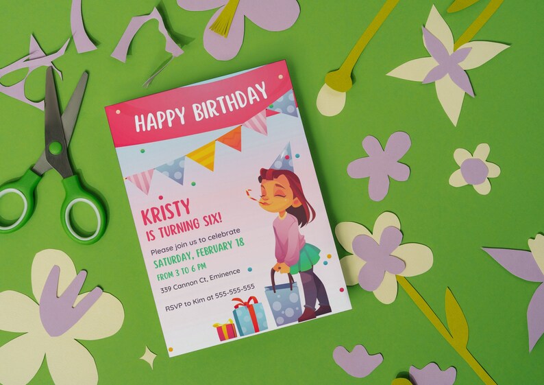 Editable Birthday Party Digital Invitation, Birthday Phone Invitation, Whatsapp Party Invitation