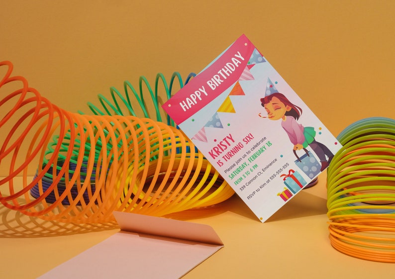 Editable Birthday Party Digital Invitation, Birthday Phone Invitation, Whatsapp Party Invitation