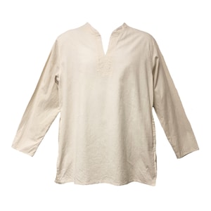 Split Neck Kurta - Hand-Loomed Cotton