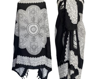 Sarong Beach Wraps from Bali - Flower's and Mandala Design
