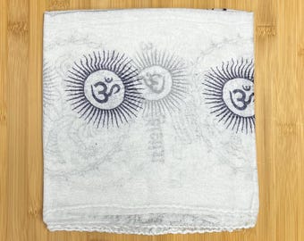 Om Mantra Hand Block Printed Prayer Scarf