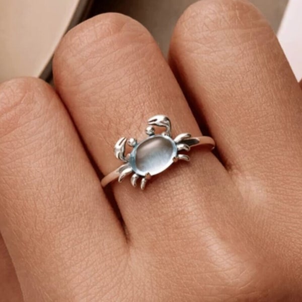 Crab Ring | Beach Rings for Men and Women, Sterling Silver, Beach Themed Jewelry, Crabby