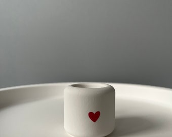 25 kleine Kerzenständer für Stabkerzen mit Herz Pink, Stabkerzenständer für z.B Hochzeit, Feiern, Gastgeschenk, Geschenk, Kerzenhalter