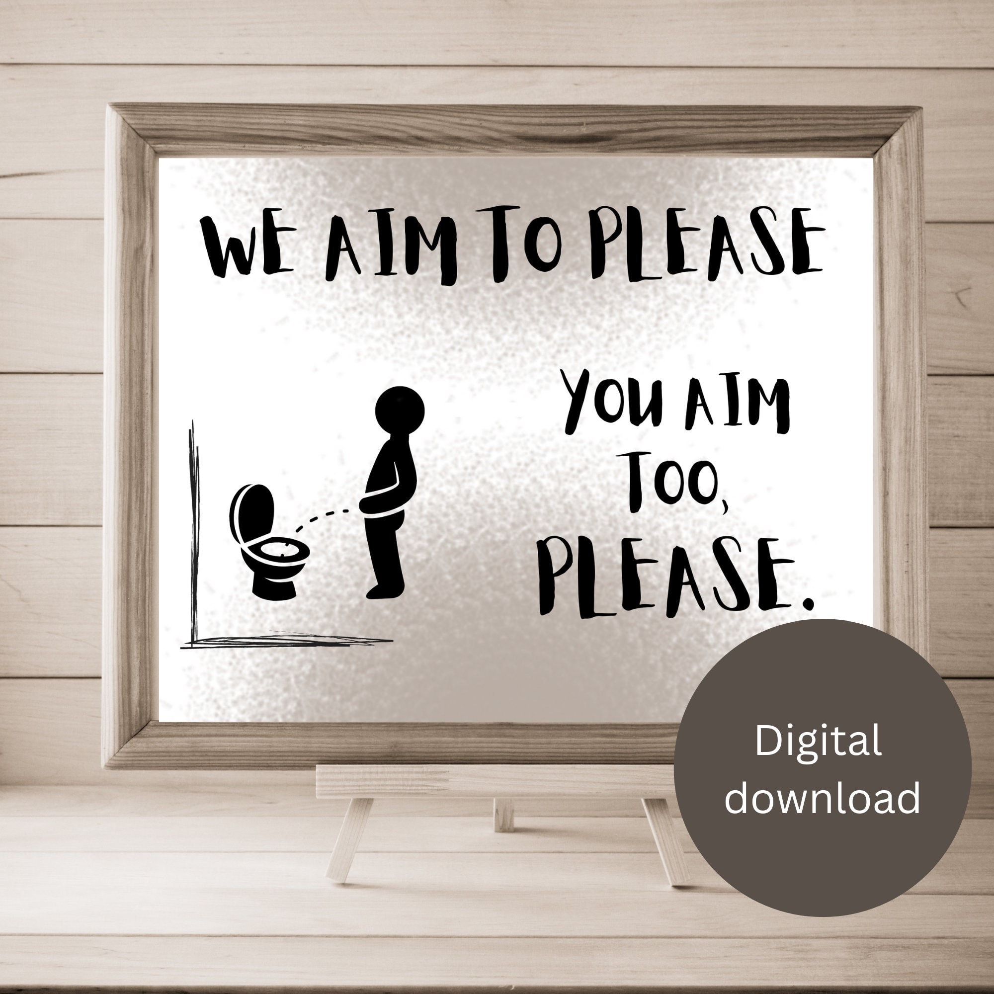 Men's Bathroom Wall Art Funny Bathroom Wall Art We Aim to Please Wall