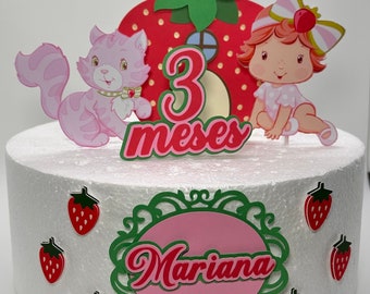 Strawberry inspired theme Cake Topper - Strawberry Party Decor