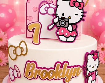 Kitty theme Cake Topper - kitty Party Decor