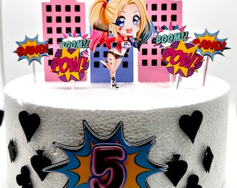Quinn Inspired Theme Cake Topper - Quinn Party Decor