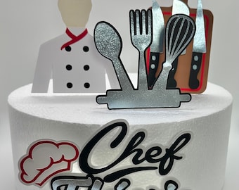 Chef theme Cake Topper - Chef Party Decor