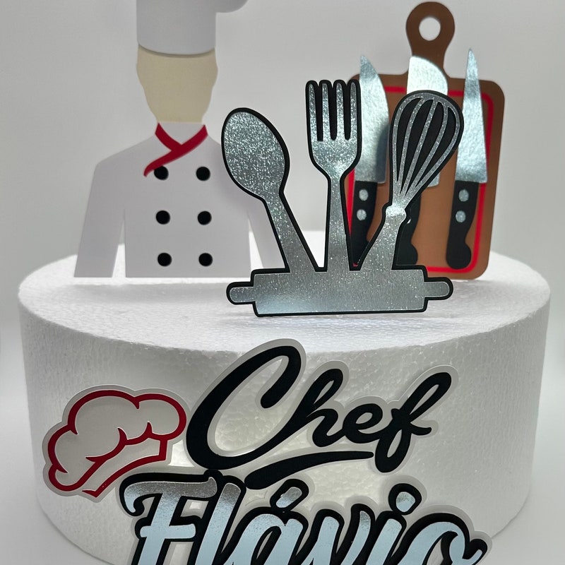 Chef Add Topping Pastry Chef Cake Decoration - Etsy