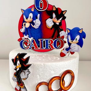 Sonic inspirierter Cake Topper - Sonic Party Decor