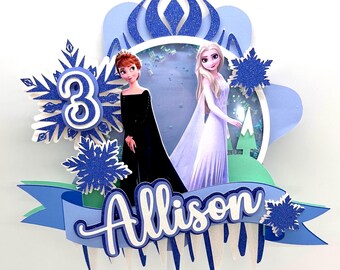 Topo de bolo inspirado em Frozen - Decoração para festa Frozen