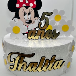 Minnie Mouse theme Cake Topper - Red Minnie Mouse Party Decor