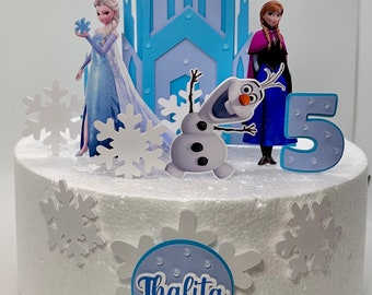 Topo de bolo com tema Frozen - Decoração para festa Frozen
