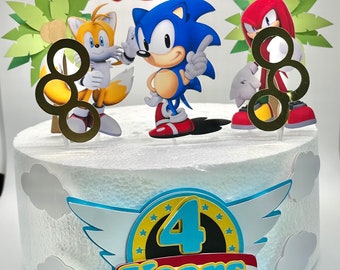 Sonic theme Cake Topper - Sonic Party Decor