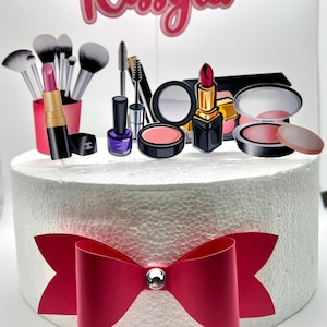 Makeup Cake Topper - Makeup Party Decor
