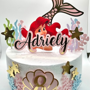Little Mermaid inspired theme Cake Topper - Little Mermaid Party Decor
