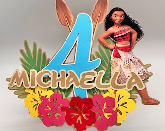 Topo de bolo inspirado no tema Moana - Decoração para festa Moana