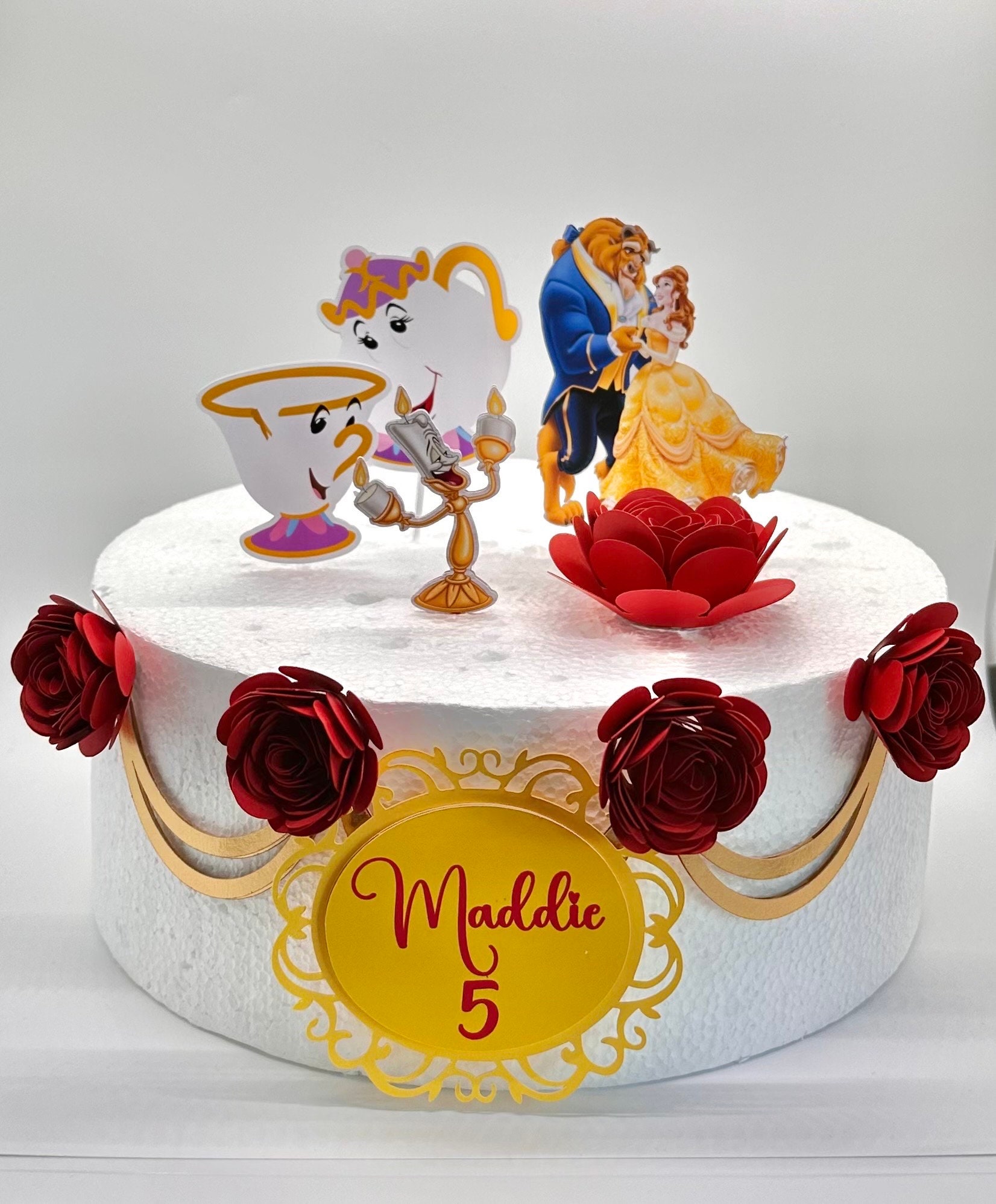 ベルテーマのケーキトッパー - 美女と野獣パーティー