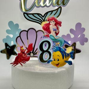 Little Mermaid inspired theme Cake Topper - Little Mermaid Party Decor