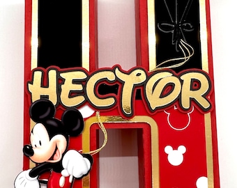 Mickey Mouse 3D Letter – Handmade Party Decor, 6 Inch.