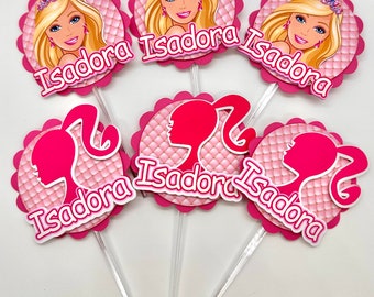 Fashion Doll Cupcake Toppers - Handmade Party Decor (10 Units).