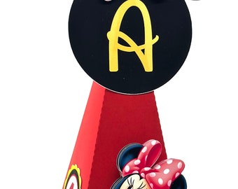 Minnie Mouse favor box - Minnie Mouse Pyramid Box - Minnie Mouse Party Decor