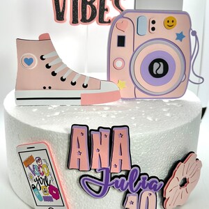 VSCO Girl theme Cake Topper - VSCO Girl Party Decor