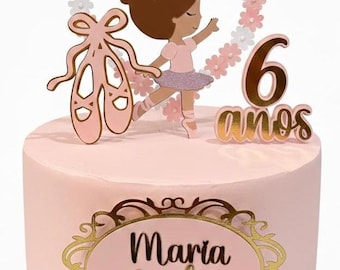 Ballerina cake topper - Handgjord festdekor.