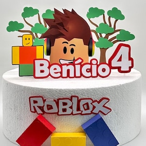 Roblox Theme  inspired Cake Topper - Roblox Party Decor