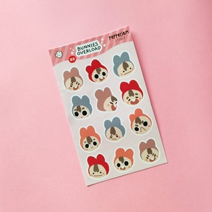 Bunny Overload Sticker Sheet Feuille de Stickers Lapins Autocollants Matte Lapins Mignons Ensemble de stickers image 2