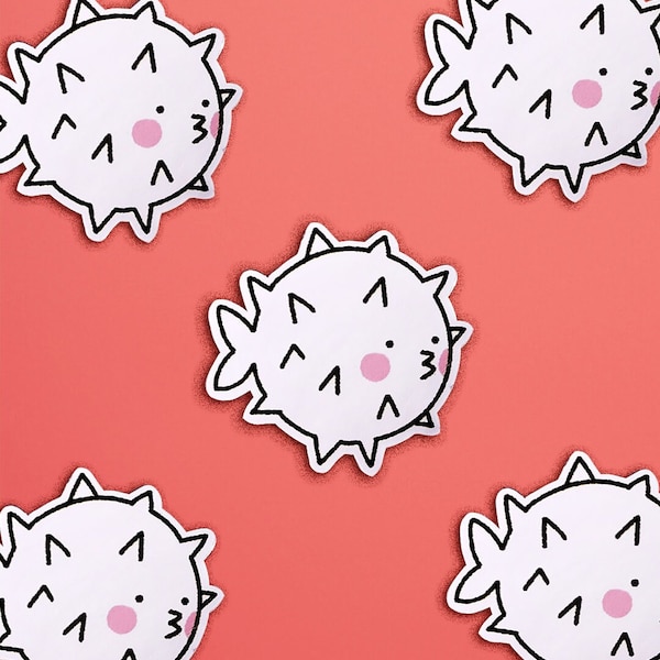 Pepperjam Studio Fish Sticker | Cute Pufferfish Sticker | Cute Fish Sticker | Sticker Poisson