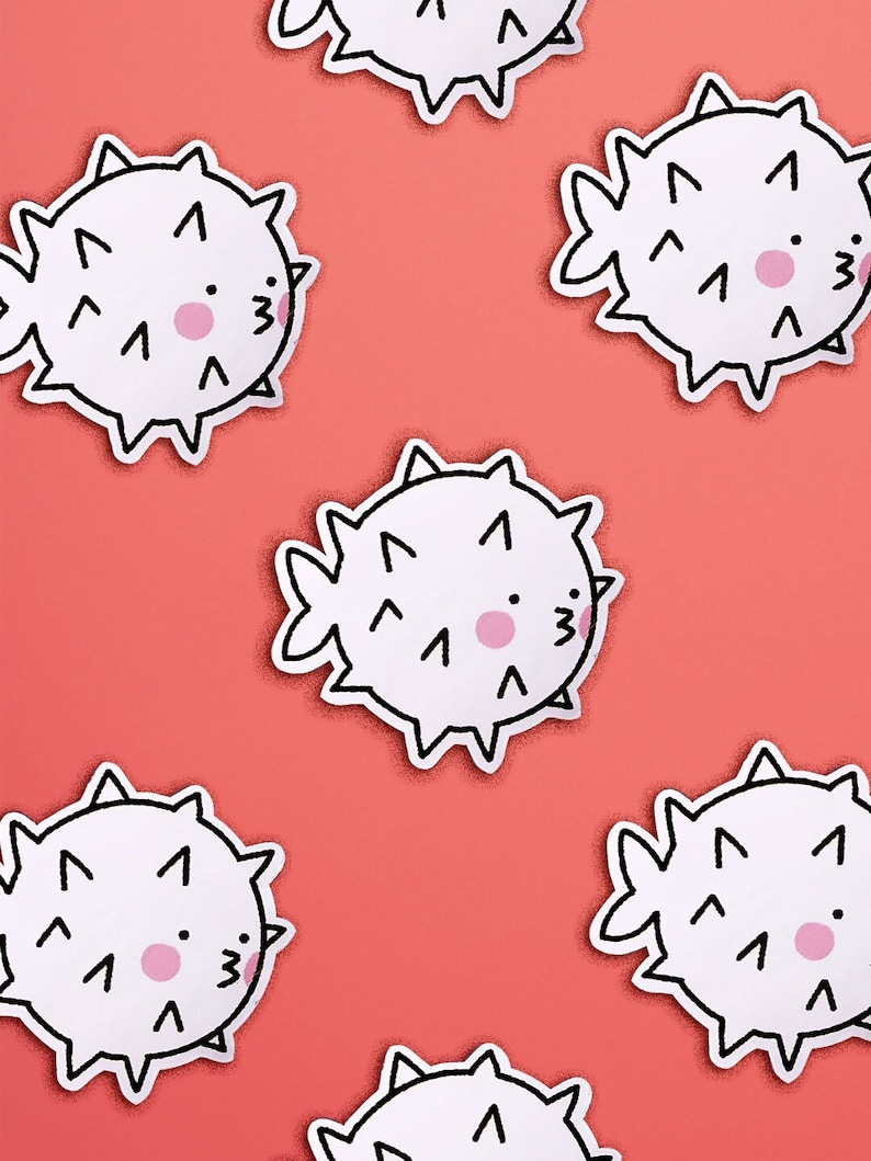 Pepperjam Studio Fish Sticker Cute Pufferfish Sticker Cute Fish Sticker Sticker Poisson image 1