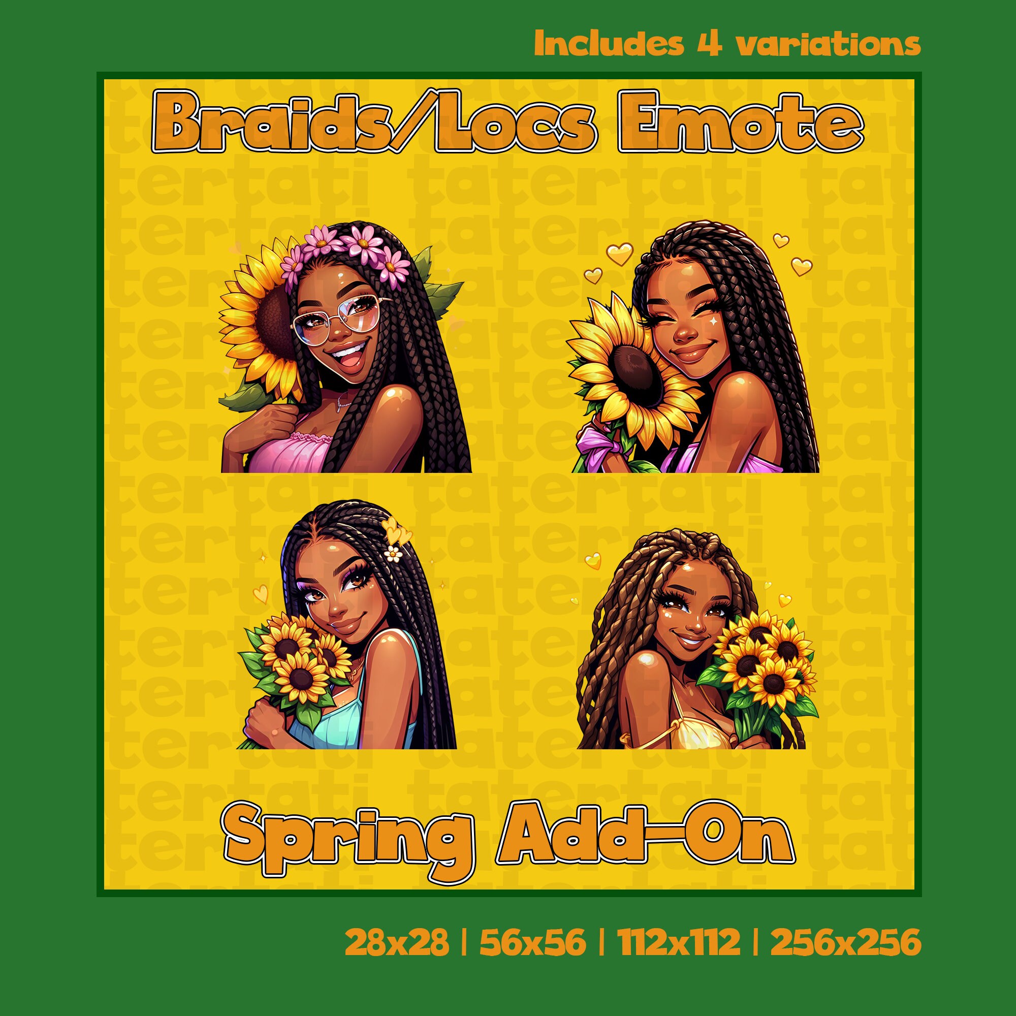 Spring Add On Braids & Locs | Spring Add on | Sunflower Hug Emote - Etsy