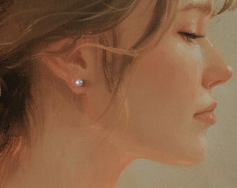 Freshwater Pearl Stud Earrings: 14k Gold or Sterling Silver