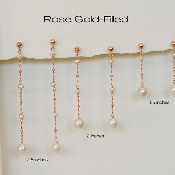 Freshwater Pearl Earrings | Pearl Drop Earrings | Pearl Earrings | Rose Gold Pearl Earrings | Rose Gold-Filled Pearl Earrings |