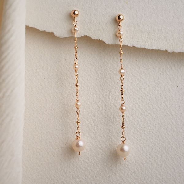 Freshwater Pearl Earrings | Pearl Drop Earrings | Pearl Earrings | Gold Pearl Earrings | Gold-Filled Pearl Earrings | Bridesmaids Gifts