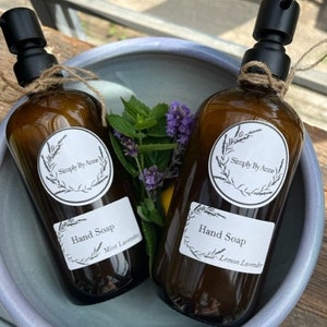 Hand Soap, Natural with Elegant Dispenser | Moisturizing Liquid Soap for the Bathroom or Kitchen | Luxury Hand Care with a Hydrating Formula